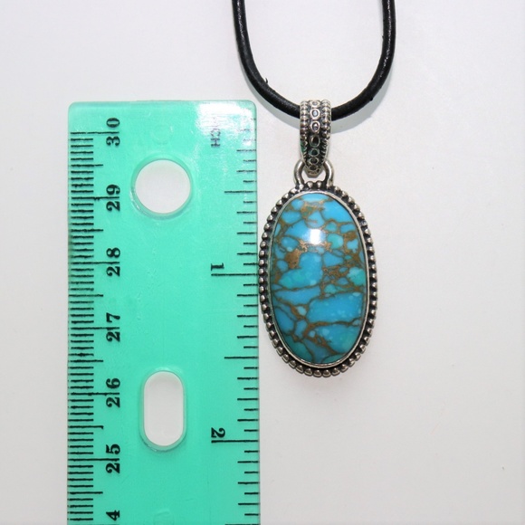 Turquoise Gemstone 925 Sterling Silver Necklace - Picture 6 of 6